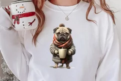 Christmas Dog And Coffee Clipart, Christmas Clipart Product Image 2