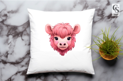 Cute Cow Face Clipart Sublimation PNG Product Image 3