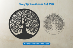 Tree of Life Round Laser Cut SVG Product Image 1
