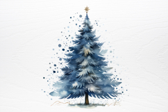 Watercolor Christmas blue Clipart PNG Product Image 2