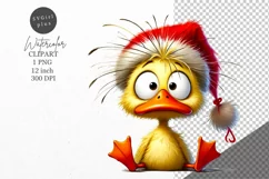 Christmas clipart, Duckling clipart, Winter clipart Product Image 1