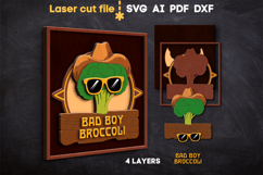 Cafe Sign Broccoli SVG laser cut files for Glowforge Product Image 2