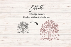 Hand Drawn Fall Tree With Falling Leaves SVG Product Image 2