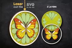 Butterfly Mosaic Painting SVG laser cut file for Glowforge Product Image 2