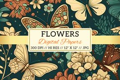 floral pattern with butterflies, Flowers Pattern Product Image 2