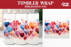 Valentines Tumbler Sublimation, Hearts Tumbler Wrap Bundle Product Image 4