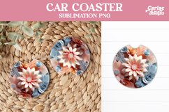 Flowers Car Coaster, 3D Car Coaster Product Image 1