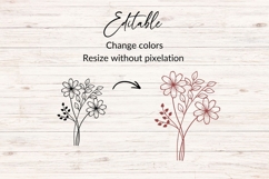October Birth Flower Bouquet SVG - Cosmos Product Image 2