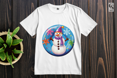 Cute Snowman And Bear Donut clipart sublimation png Product Image 2