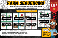 Printable Farm Sequencing Cards Activity Worksheets activity Product Image 2