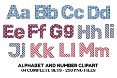 4th July Alphabet png clipart, independence letters doodle Product Image 2