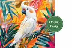 Cockatoo Tumbler Sublimation, Tropical Birds Sublimation PNG Product Image 2