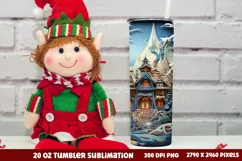 Christmas 20 OZ Tumbler Wrap PNG, Christmas Tumbler Wrap Product Image 2