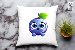 Cute Blueberry Characters Clipart Sublimation PNG Product Image 3