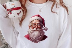 Vintage Black Pink Santa Claus Sublimation Clipart Product Image 2