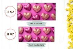 Glitter Pink Hearts Mug Wrap, Glitter Love Mug Template Product Image 2