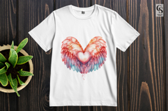 Heart with Wings Angel Clipart Sublimation PNG Product Image 2