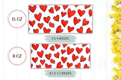 Love Hearts Mug Wrap Design, Valentines Day Mug Template Product Image 2