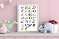 Kids Alphabet. Watercolor animals alphabet ready for print. Product Image 3