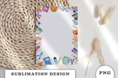 Watercolor School Supplies Frame png Product Image 2