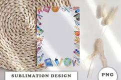 Watercolor School Supplies Frame png Product Image 2