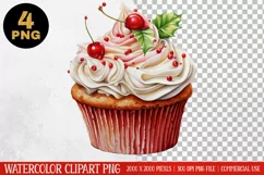Christmas Cupcake Clipart PNG | Graphics| Christmas Ornament Product Image 3