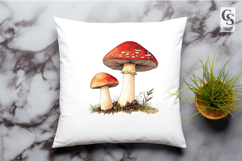 Watercolor Mushroom Clipart Sublimation PNG Product Image 3
