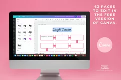 Health & Fitness Planner Canva Templates | 63 Pg | PINKS Product Image 2