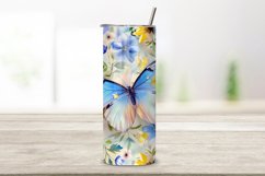 3D Butterfly Garden Tumbler Wrap, Seamless Butterfly png Product Image 2