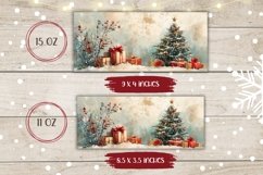 Watercolor Christmas Tree Mug Wrap Design, Winter Mug PNG Product Image 2