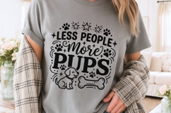 Less People More Pups Svg, Dog Mom Svg, Funny Dog Lover Svg. Product Image 3
