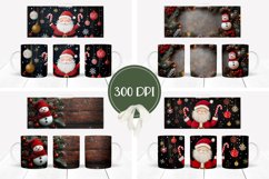 Santa Claus Mug Wrap Design, Snowman Mug Template Product Image 2