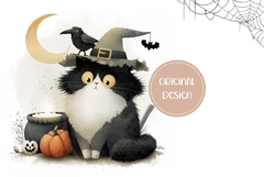 Spooky Halloween Cat Backgrounds, Kids Halloween PNG Product Image 2