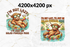 Funny Highland Cow PNG, Solar Powered Mode Sublimation Product Image 2