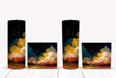 Art Tumbler Wrap, Clouds Tumbler Sublimation, Night PNG Product Image 2