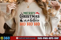 Merry christmas believe ho ho ho SVG, Christmas SVG Product Image 2