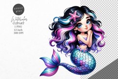Mermaid clipart, Fantasy clipart, Watercolor clipart Product Image 1