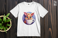 Cute Bunny With Coffee Mug Clipart Sublimation PNG Product Image 2