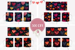 Knitted Love Hearts Mug Wraps, Valentine Mug Sublimation Product Image 2