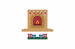 Fireplace Pop Up with Gift Boxes and Hanging Socks Papercut Product Image 2