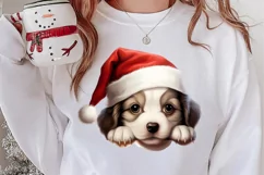 Christmas Peeking Dogs Clipart, Christmas PNG Product Image 2