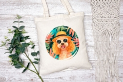 Summer Poodle Illustration, Tropical Poodle PNG Product Image 2