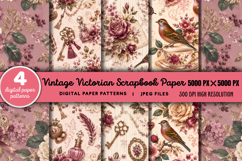 Victorian Scrapbook Paper JPG Product Image 1
