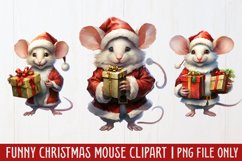 Funny Christmas Mouse Clipart Sublimation Product Image 1