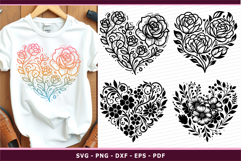Rose Heart SVG, Floral Heart SVG, Boho Flower Heart SVG, Product Image 2