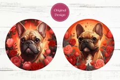 French Bulldog Car Coaster Design, Cute Bulldog Sublimation Product Image 2