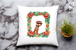 Floral Raised Fist Frame Watercolor Clipart Sublimation PNG Product Image 3