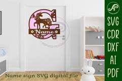 Unicorn Capital Monogram Letter name sign G SVG Product Image 2