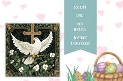Christian Square Coasters, Easter Cross Square Coasters PNG Product Image 2