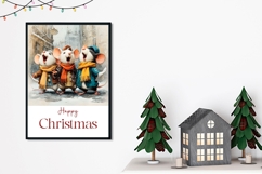 Cute Christmas Mouses Greeting Card Printable Product Image 2